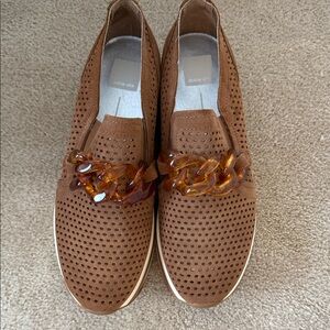 Dolce Vita Pecan Brown Women’s Loafers with Chain Accent